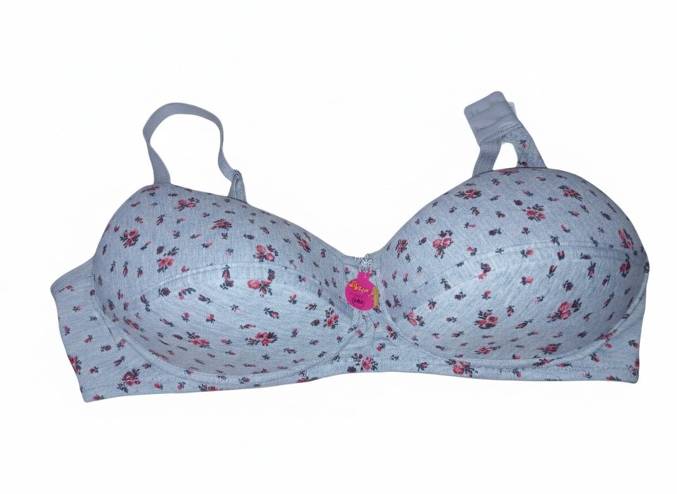 Çiçek Desenli Gri Rahat Sütyen - Görsel 5