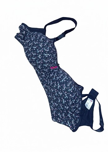 Pembe Çiçek Desenli Glamour Sütyen - Görsel 2