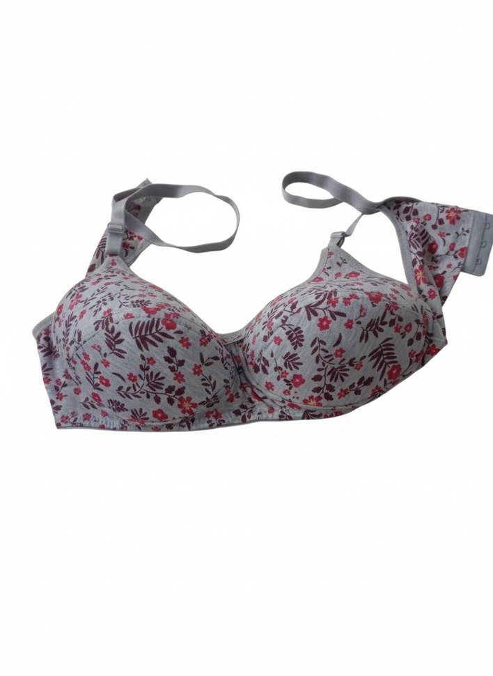 Gri Çiçek Desenli Spor Sütyen - Görsel 2