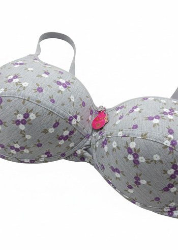 Gri Çiçek Desenli Midi Sütyen - Görsel 2