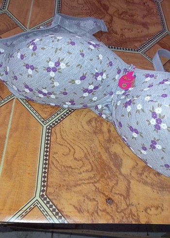 Gri Çiçek Desenli Midi Sütyen - Görsel 3