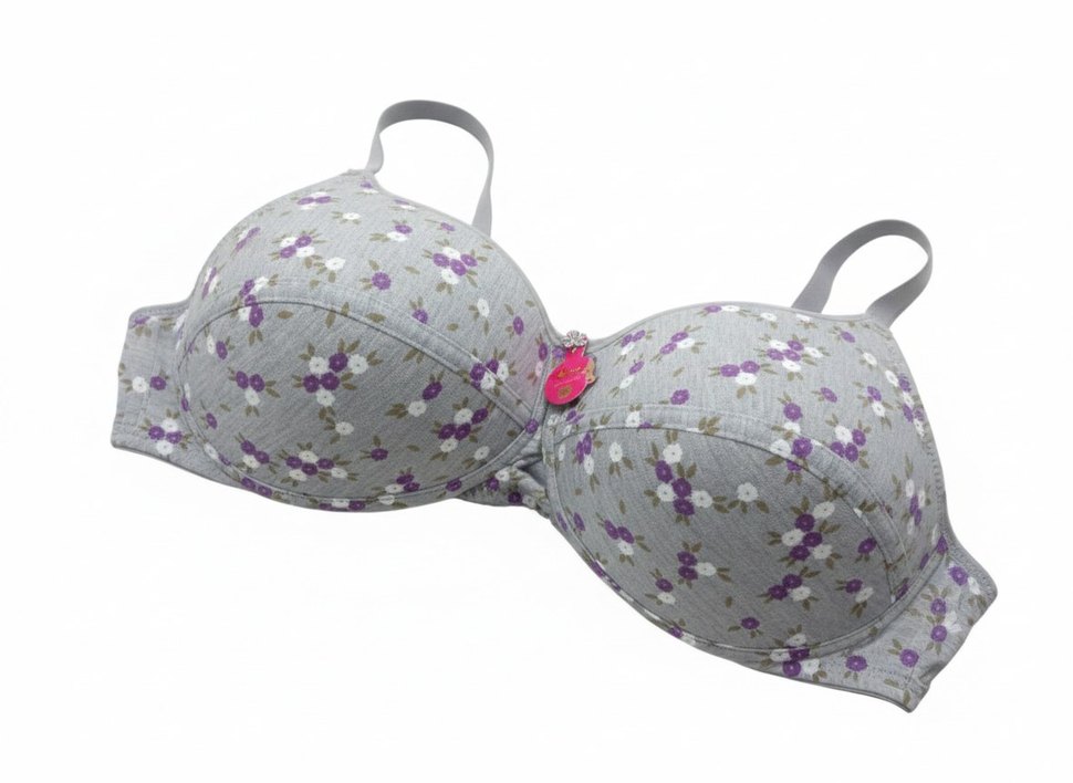 Gri Çiçek Desenli Midi Sütyen - Görsel 2