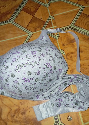 Gri Çiçek Desenli Rahat Sütyen - Görsel 2