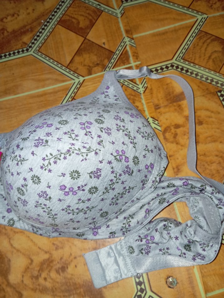 Gri Çiçek Desenli Rahat Sütyen - Görsel 2