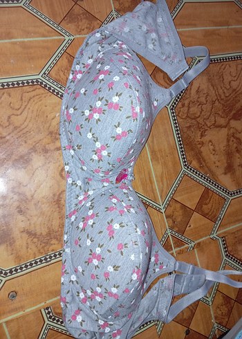 Gri Çiçek Desenli Midi Sütyen - Görsel 3