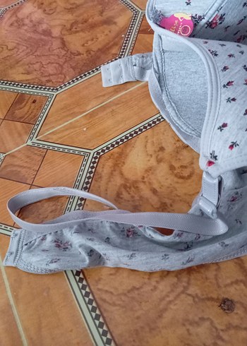 Gri Çiçek Desenli Bohem Sütyen - Görsel 4