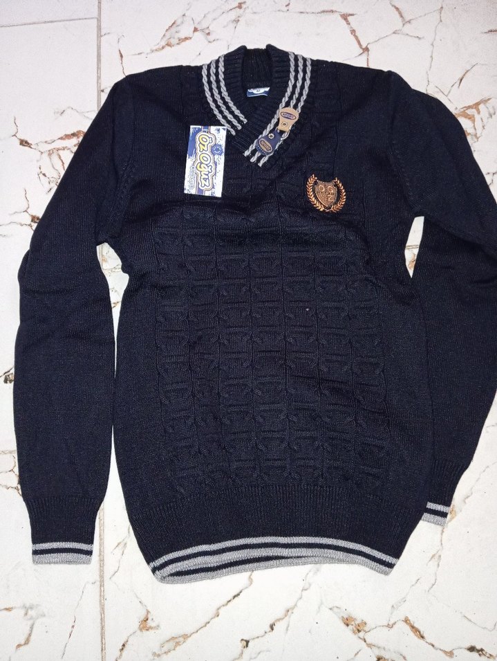 Erkek Lacivert Triko Uzun Kollu KAZAK - Görsel 4