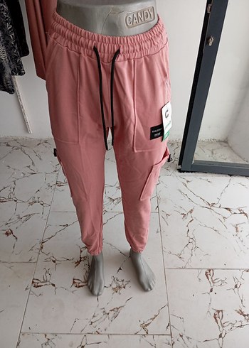 Pembe Rahat Kesim Kadın Eşofman Altı - Görsel 4