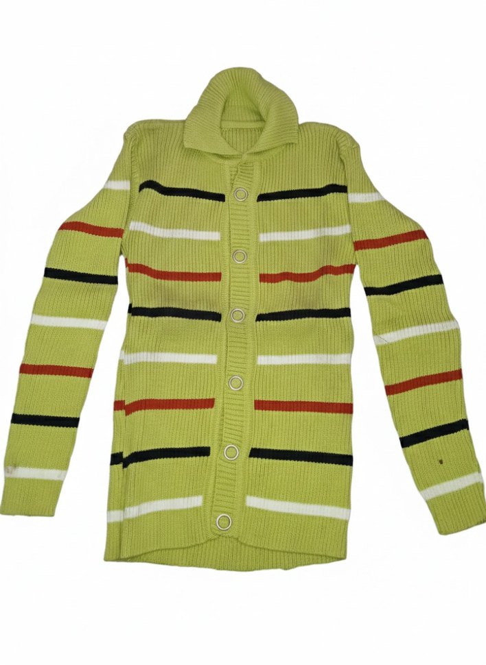 Çizgili Örgü Erkek Hırka - Görsel 4