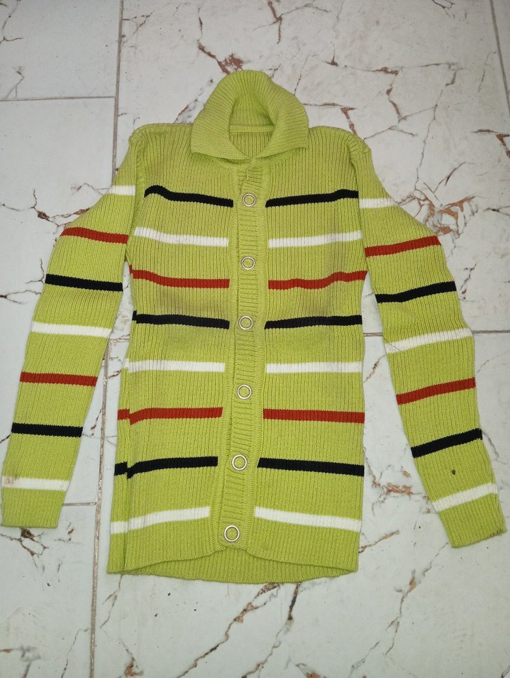 Çizgili Örgü Erkek Hırka - Görsel 5