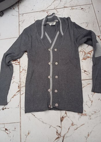 Düğmeli Gri Erkek Hırka - Görsel 4