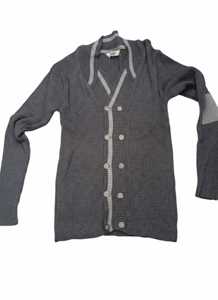 Düğmeli Gri Erkek Hırka - Görsel 3