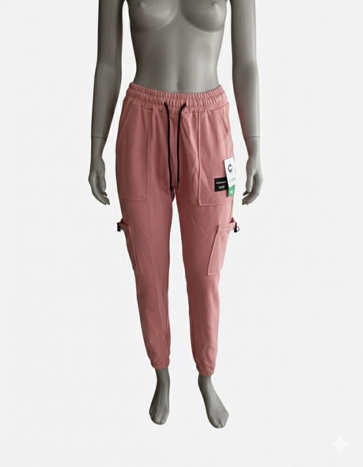 Pembe Rahat Kesim Kadın Eşofman Altı - Görsel 4