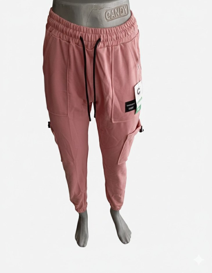 Pembe Rahat Kesim Kadın Eşofman Altı - Görsel 3