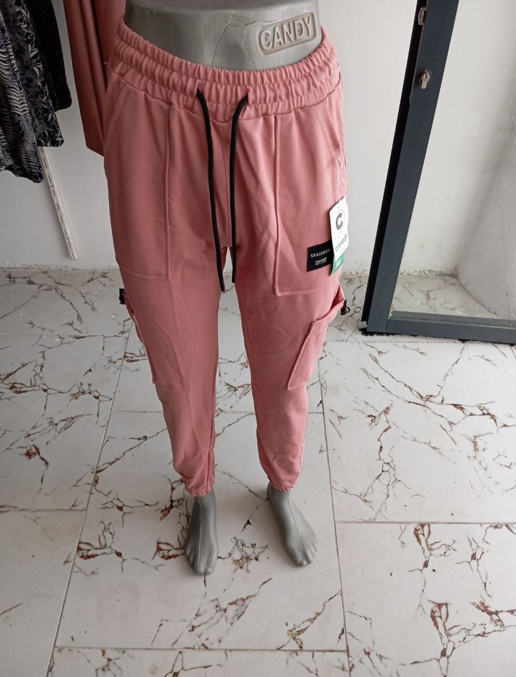 Pembe Rahat Kesim Kadın Eşofman Altı - Görsel 3