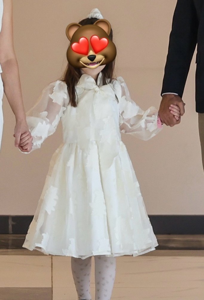 Kız Çocuk Beyaz Fırfırlı Uzun Kollu Elbise - Görsel 4