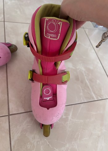 Kızlar için Pembe Baskılı Cırt Cırtlı Paten - Görsel 5