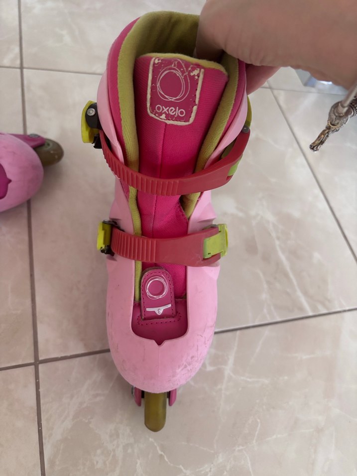 Kızlar için Pembe Baskılı Cırt Cırtlı Paten - Görsel 5