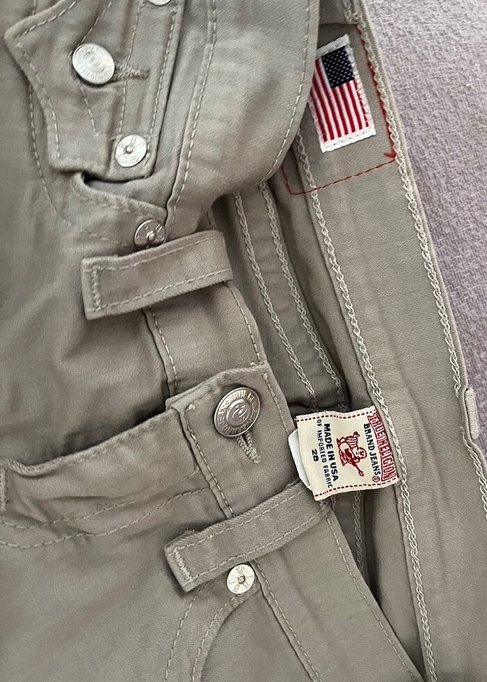 true religion pantolon orijinal dar paça bej renk — görsel 3/4