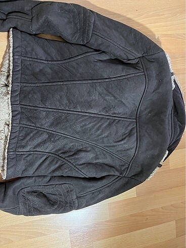 kahverengi kısa kaban yunlu içi çok sıcak tutar fermuarlı - Görsel 5