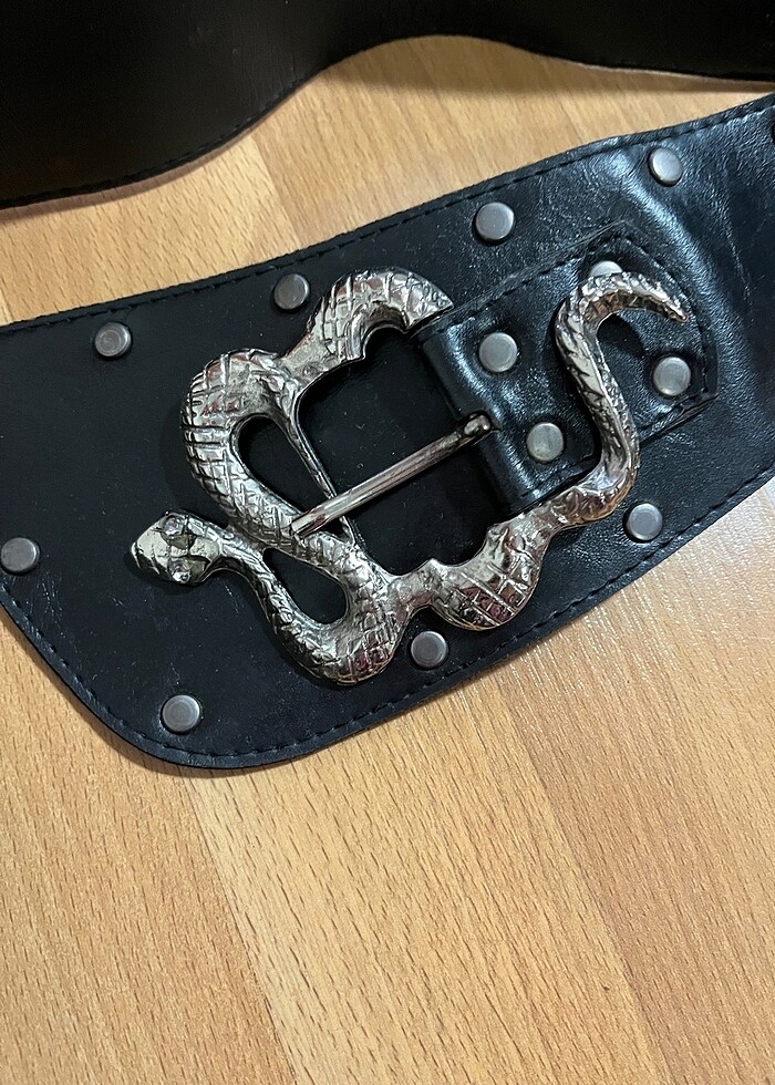 yılan figürlü deri kemer - Görsel 4