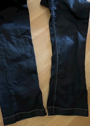 Fermuarlı Kadın Kot Pantolon hafif parlak - Görsel 6