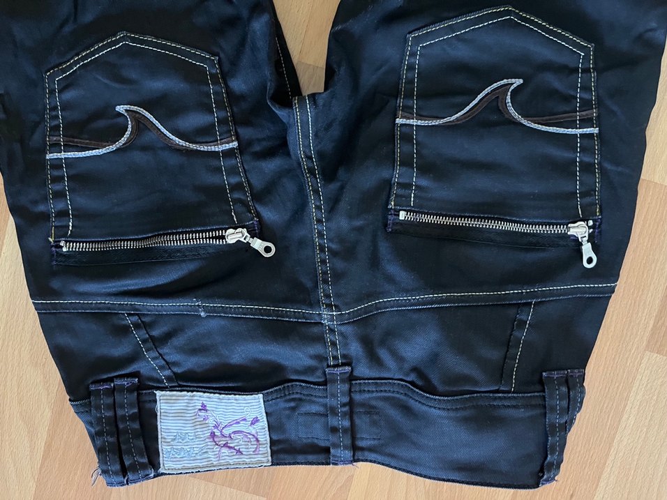 Fermuarlı Kadın Kot Pantolon hafif parlak - Görsel 2