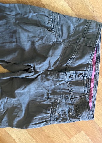 Gri Düğmeli Kadın pantolon kesim bol - Görsel 3