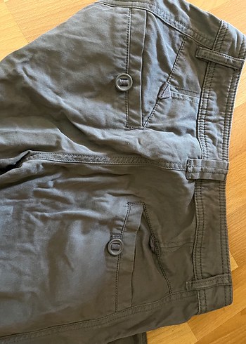 Gri Düğmeli Kadın pantolon kesim bol - Görsel 5