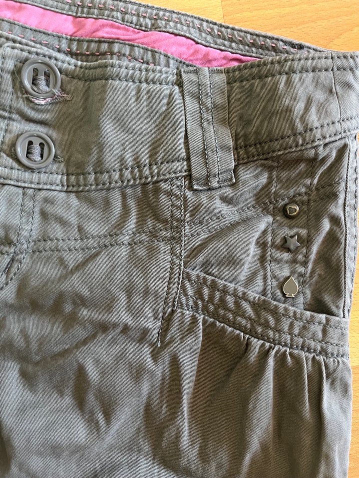 Gri Düğmeli Kadın pantolon kesim bol - Görsel 2