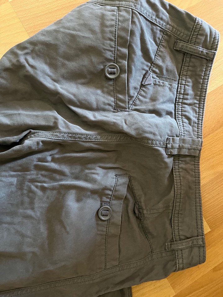 Gri Düğmeli Kadın pantolon kesim bol - Görsel 5