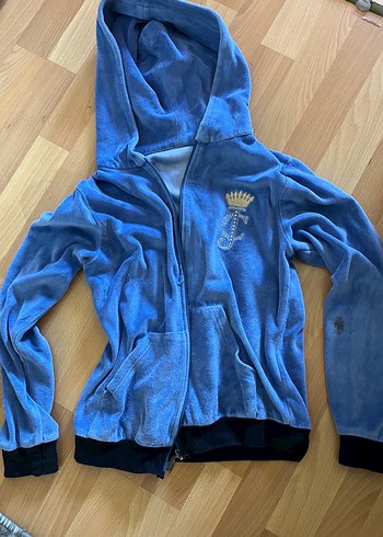 Mavi Kadın Fermuarlı kadife Sweatshirt juicy couture - Görsel 2