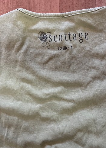 yeşil desenli dikişli bluz uzun kollu - Görsel 3