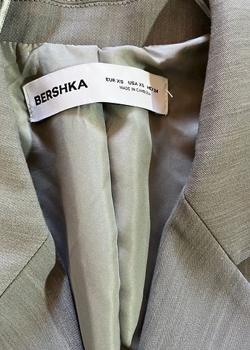 Gri Mini Kadın kısa Blazer Ceket bershka - Görsel 3