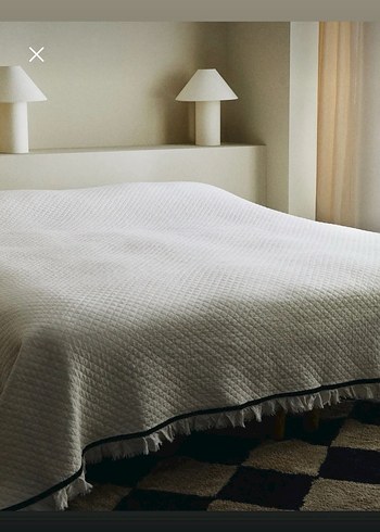 H&m home Püsküllü Beyaz Yatak Örtüsü - Görsel 4