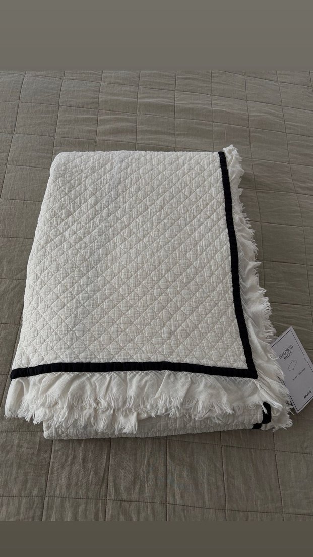 H&m home Püsküllü Beyaz Yatak Örtüsü - Görsel 3