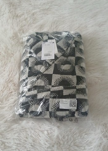 h&m Gri Desenli Uzun Sabahlık-bornoz - Görsel 5