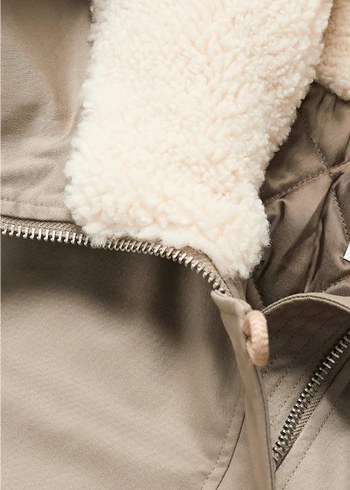 Mango kürk yakalı midi parka - Görsel 9