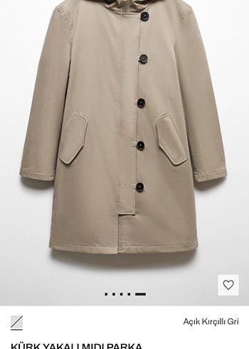 Mango kürk yakalı midi parka - Görsel 4