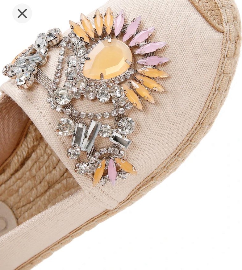 Derimod Boncuk İşlemeli Bej Dolgu Topuklu Kadın Espadril - Görsel 4