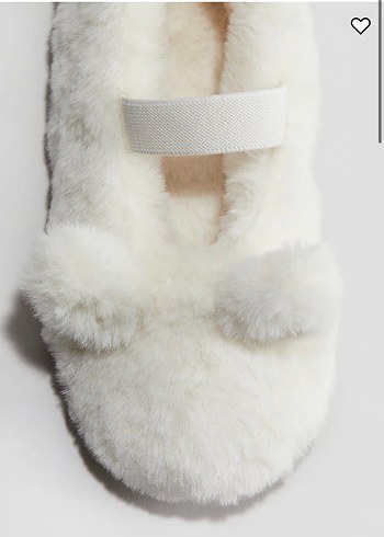 H&m Kızlar için Beyaz Kürklü Sıcak Terlik - Görsel 3