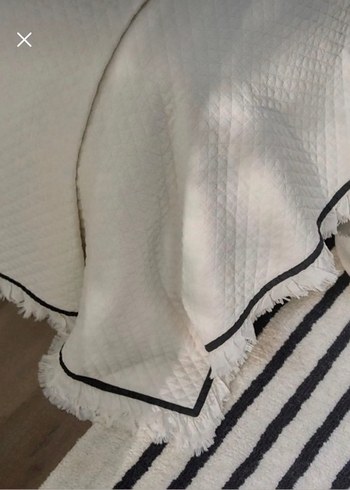 h&m Beyaz Püsküllü Yatak Örtüsü - Görsel 2