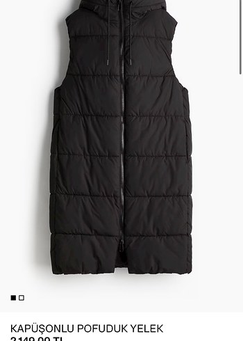 H&m Kadın Siyah Kapüşonlu Şişme Yelek - Görsel 2