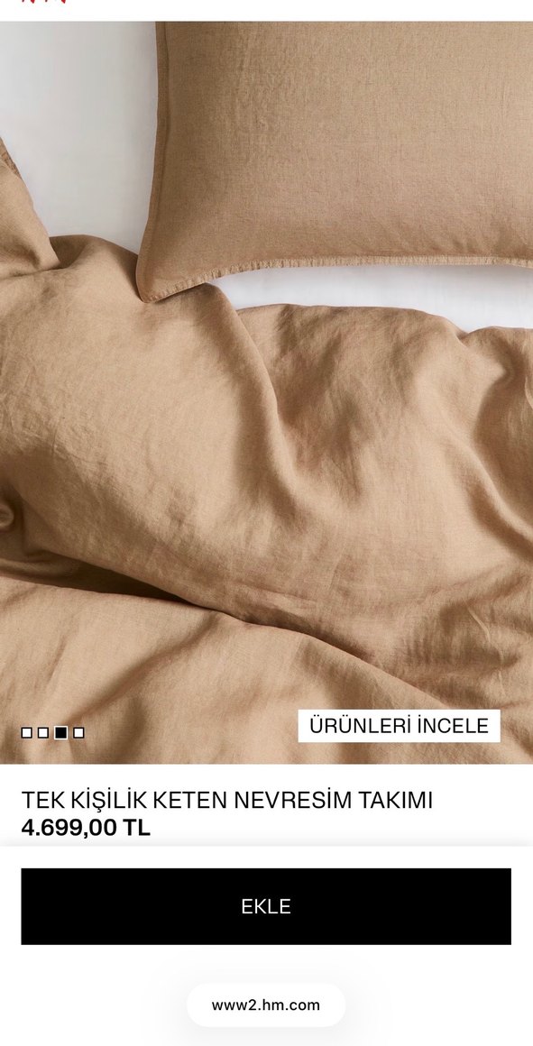 H&m home tek k. Keten nevresim takımı - Görsel 2