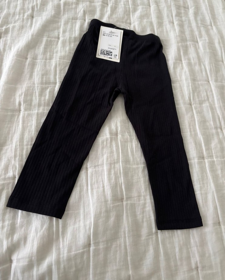 H&m Kız Çocuk Siyah Pliseli Tayt - Görsel 2