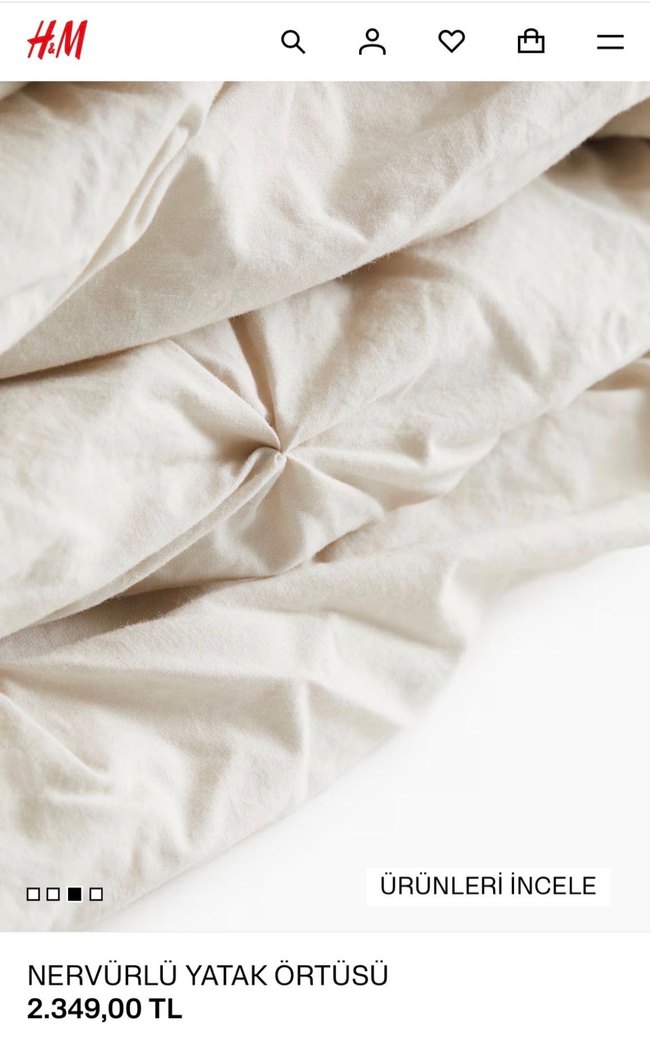 H&m home nervürlü Yatak Örtüsü - Görsel 5