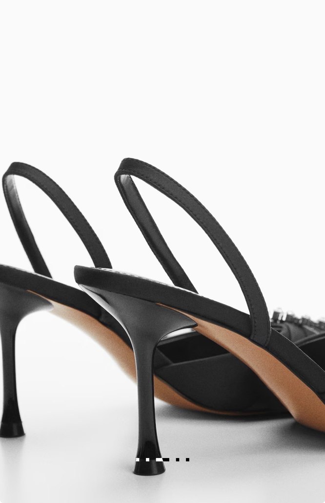 Mango Siyah İşlemeli Tokalı Stiletto - Görsel 4