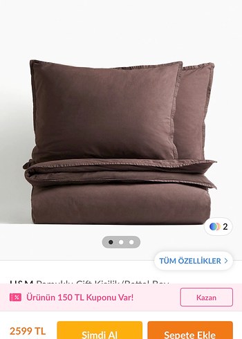 H&m Kahverengi pamuklu Nevresim Takımı - Görsel 2