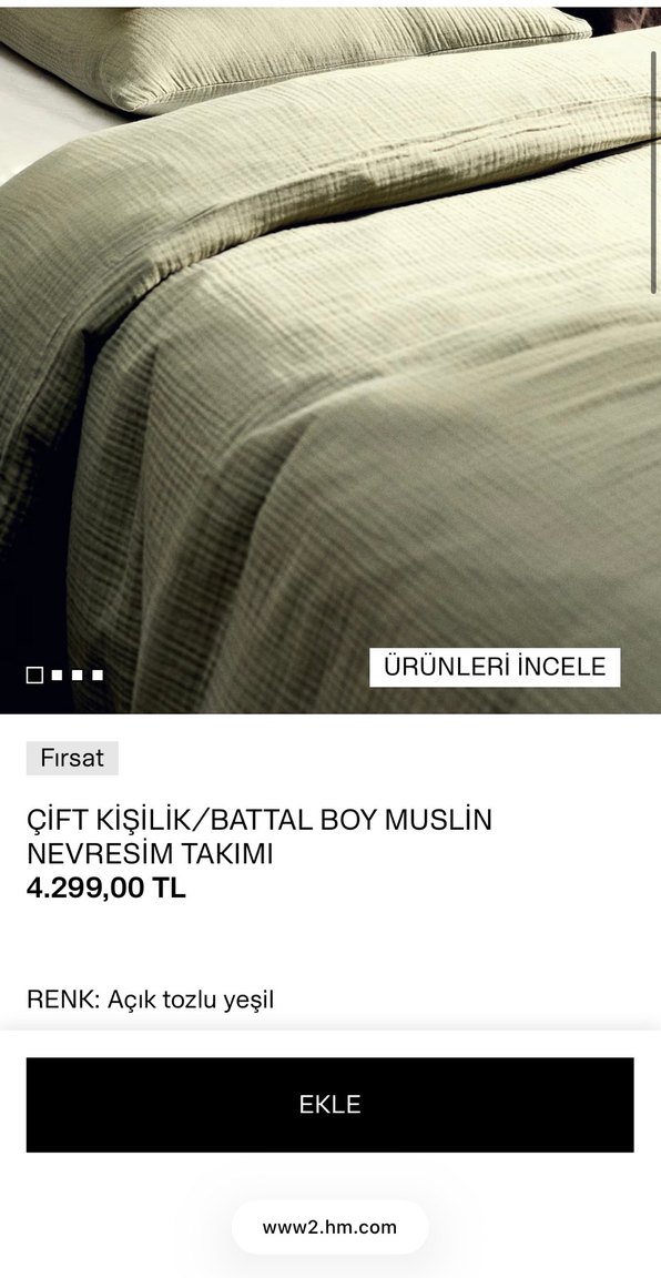 H&m home çift k. Muslin Nevresim Takımı - Görsel 4