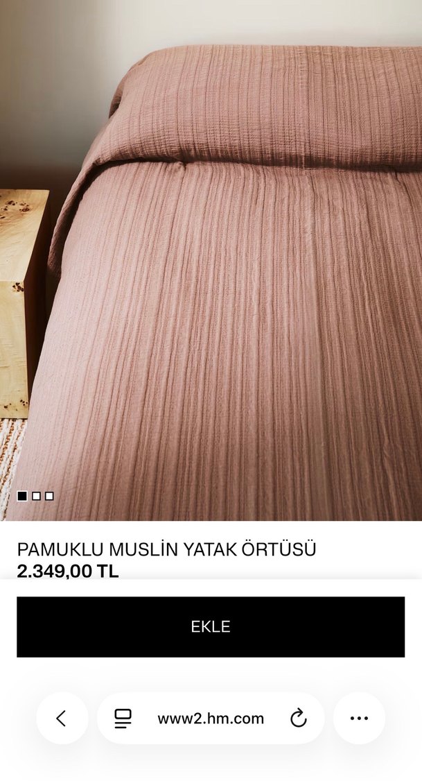 H&m home muslin yatak örtüsü - Görsel 2